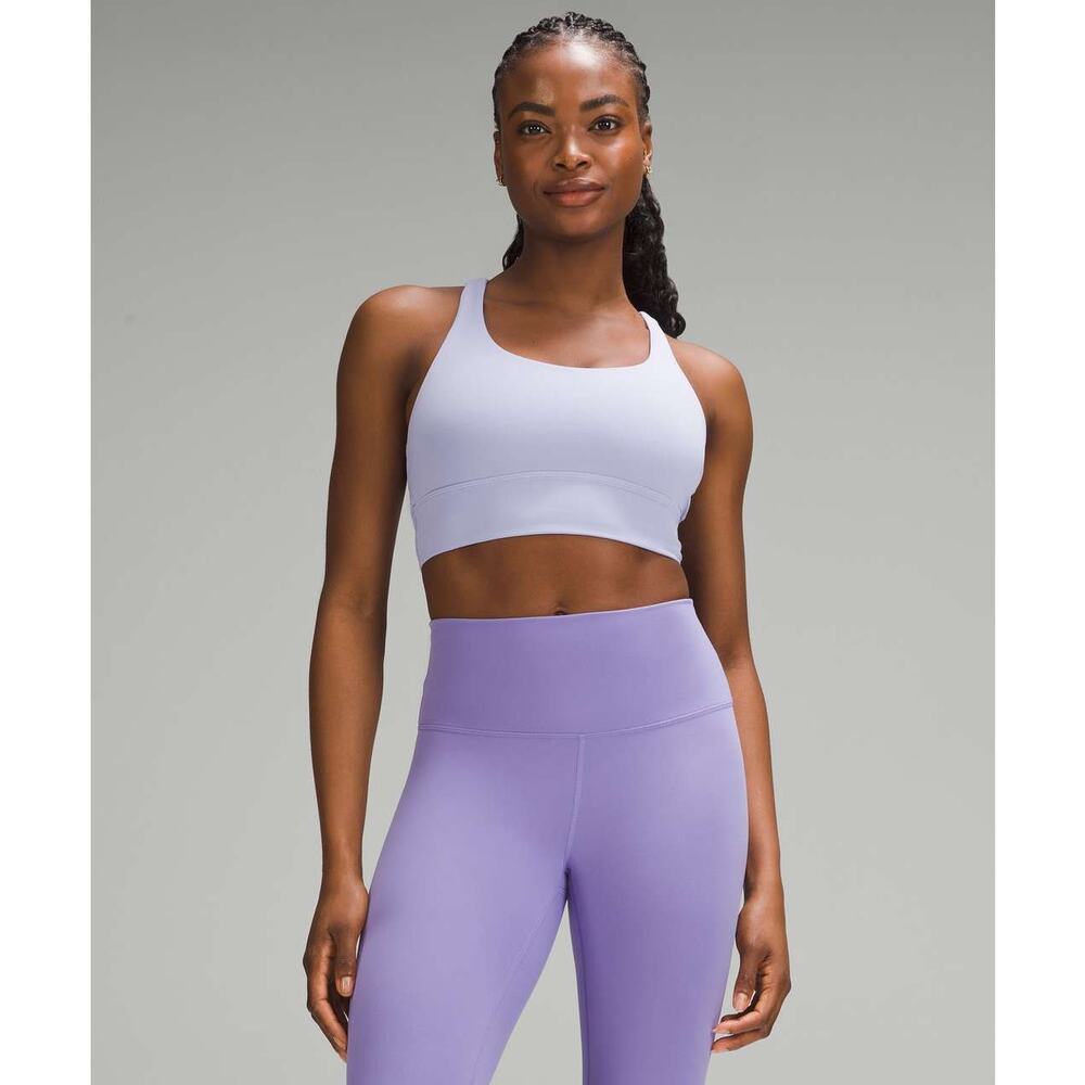 Gently Used Lululemon Sz 12 Energy Longline Bra in Lilac Smoke $58 MSRP Luxtreme